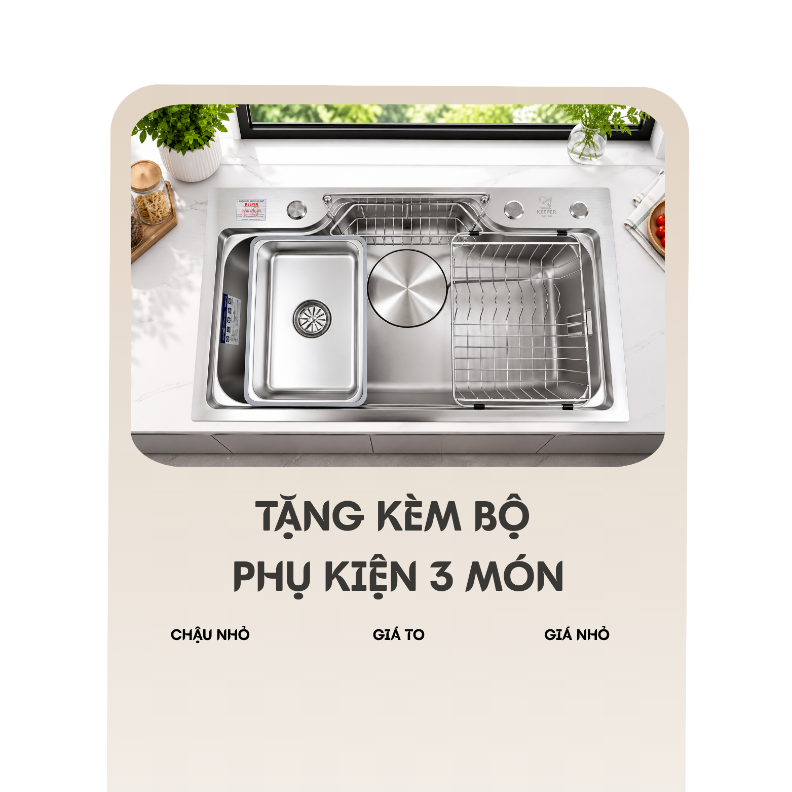 CHẬU RỬA BÁT 1 HỐ KEEPER KP - DELUX 7546SU - Ảnh 6