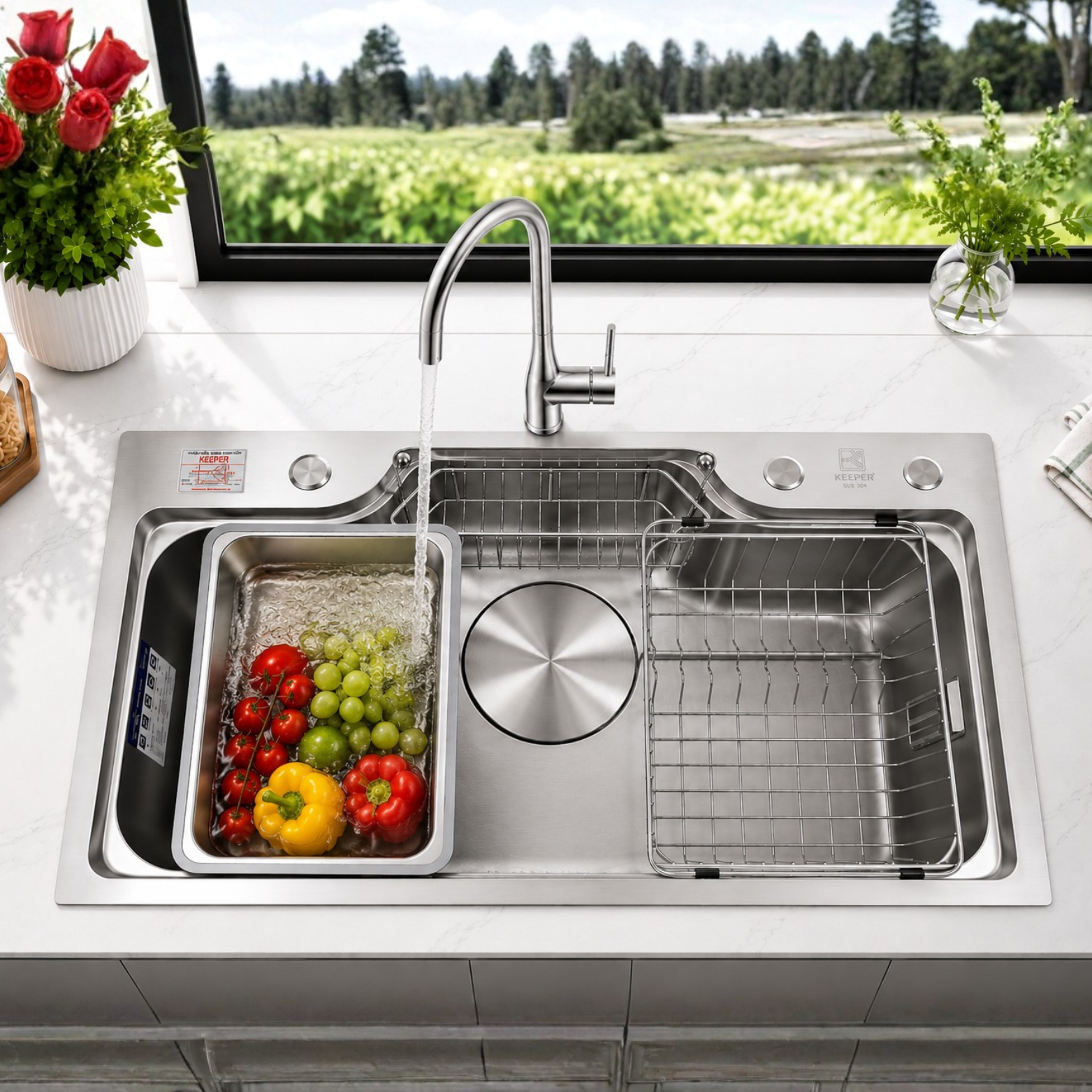 CHẬU RỬA BÁT 1 HỐ KEEPER KP - DELUX 7546SU - Ảnh 7