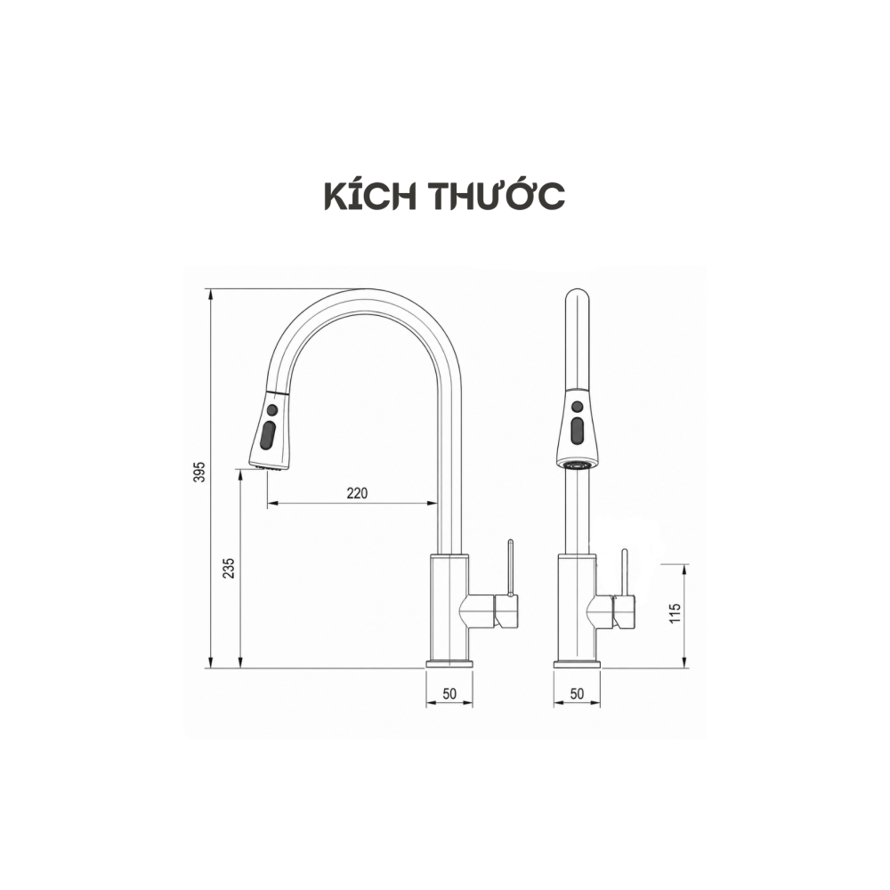 Alternative view of VÒI RỬA BÁT DÂY RÚT KEEPER KP - IVAN 603SU