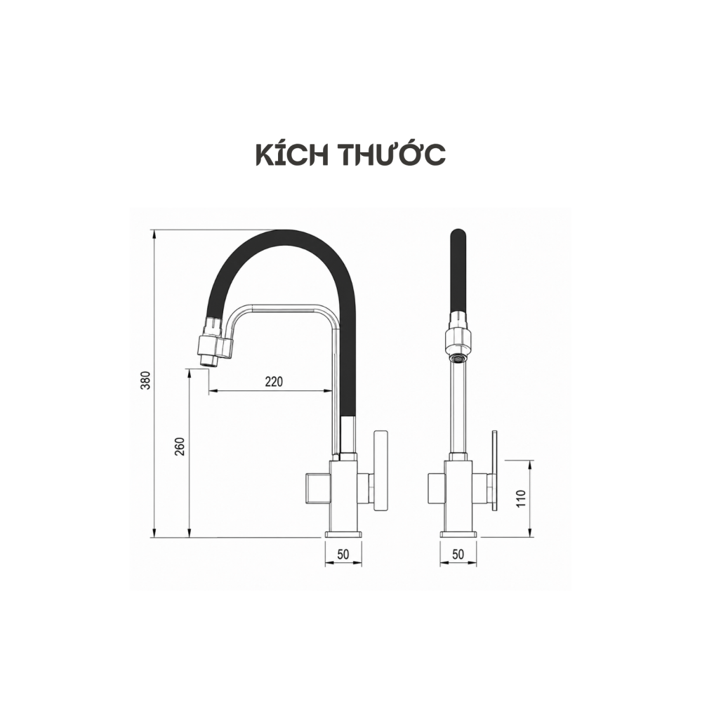 Alternative view of VÒI RỬA BÁT CẦN MỀM KEEPER KP - HELUX 608RO