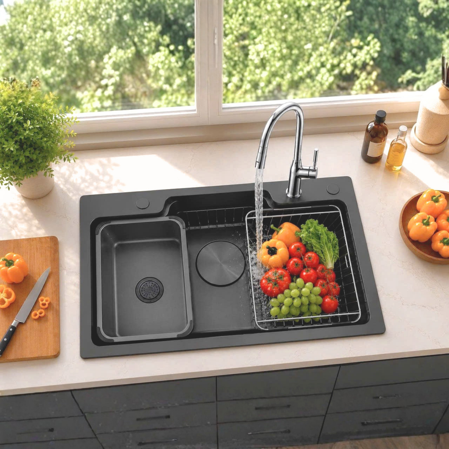 CHẬU RỬA BÁT 1 HỐ KEEPER KP - DELUX 7546BL - Ảnh 7