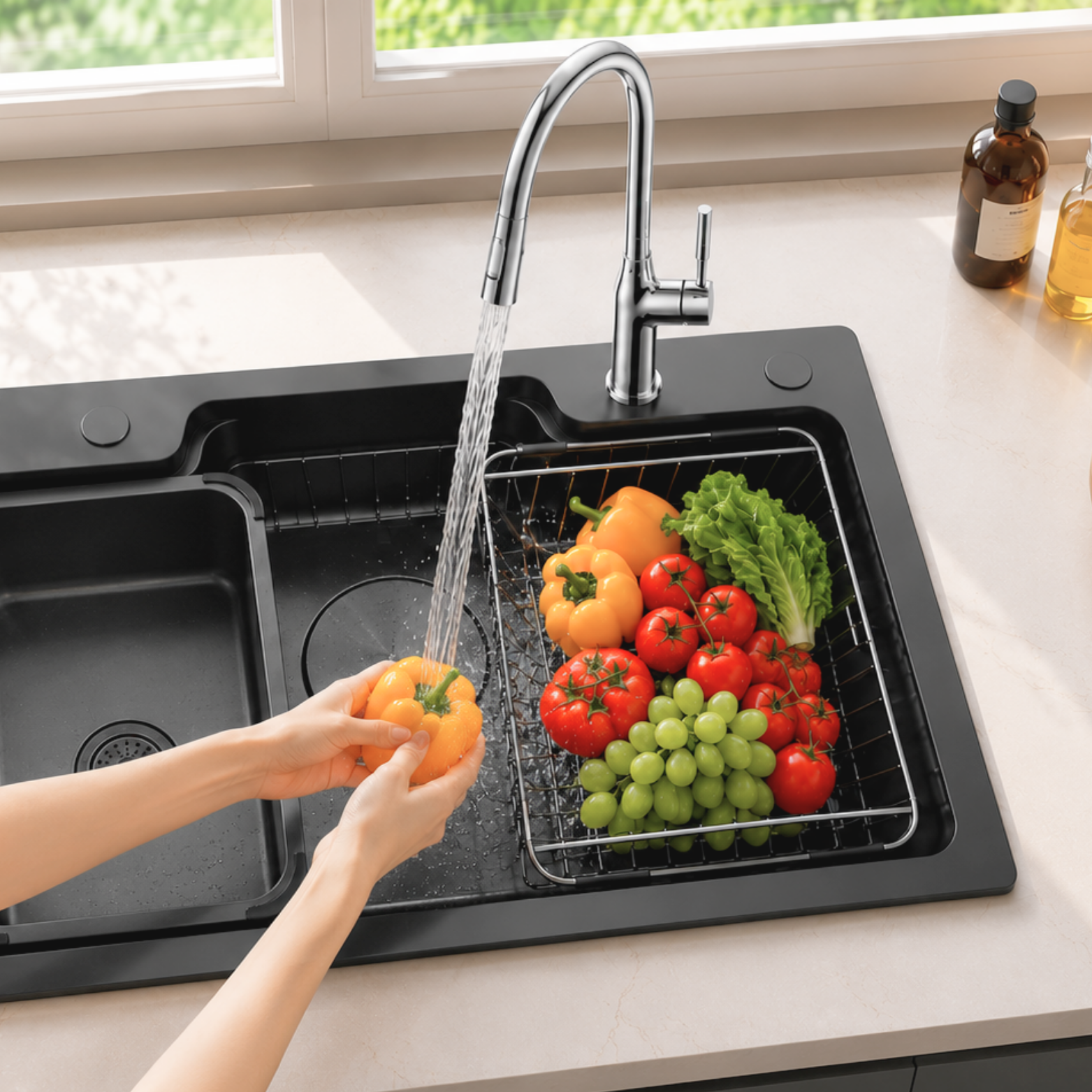 CHẬU RỬA BÁT 1 HỐ KEEPER KP - DELUX 7546BL - Ảnh 8
