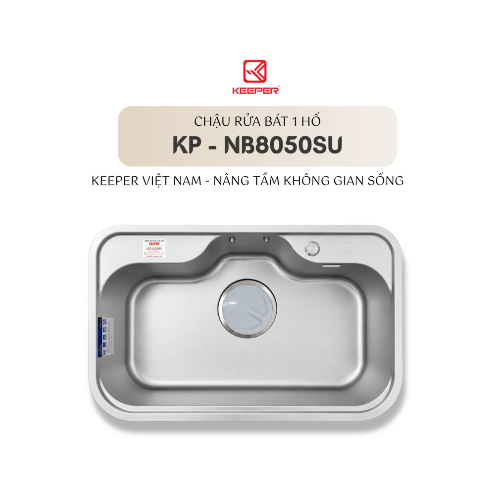 CHẬU RỬA BÁT 1 HỐ KEEPER KP - NB8050SU