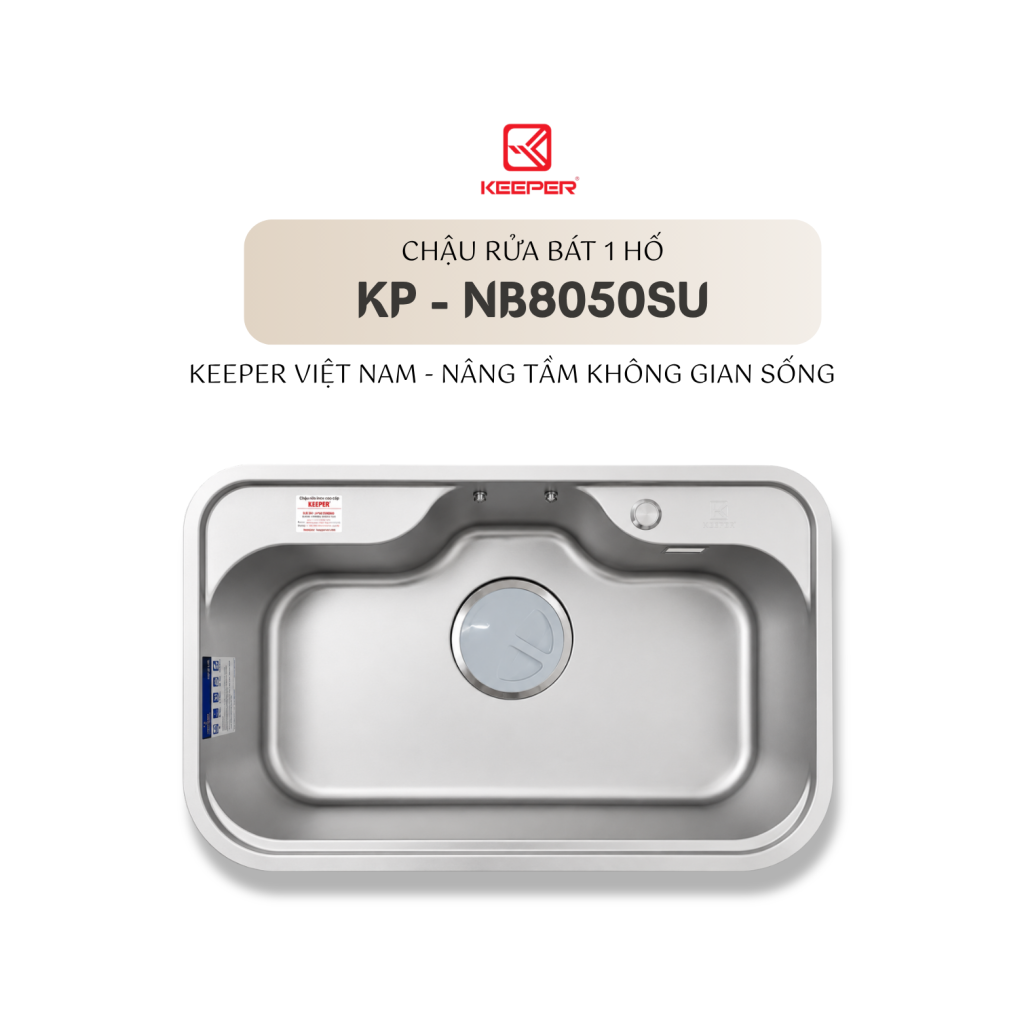 CHẬU RỬA BÁT 1 HỐ KEEPER KP – NB8050SU